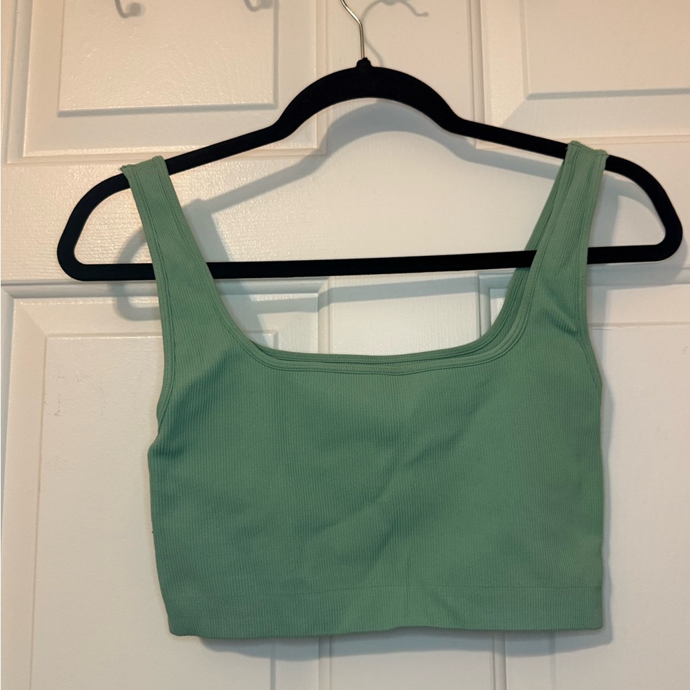 SET Active Green Ribbed Top - Picture 3 of 3